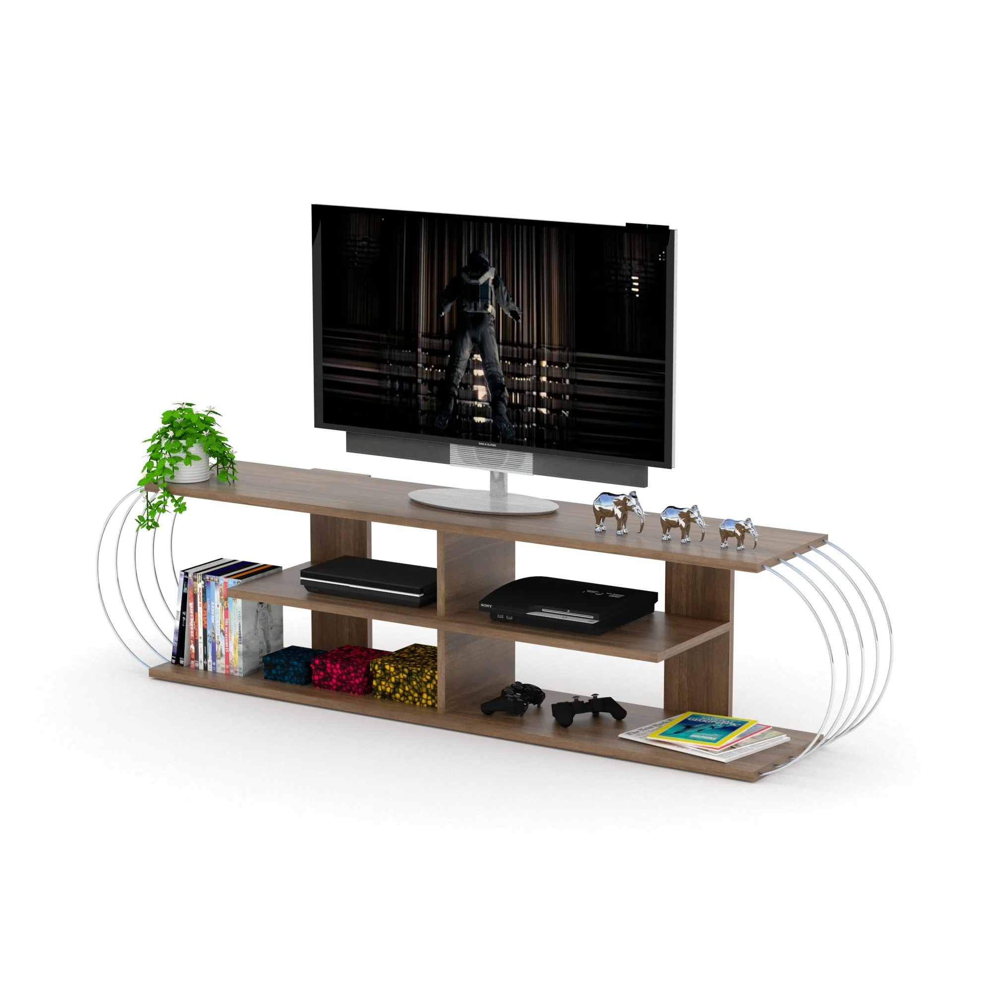 SavaHome Cassiopeia TV Unit White-Chrome