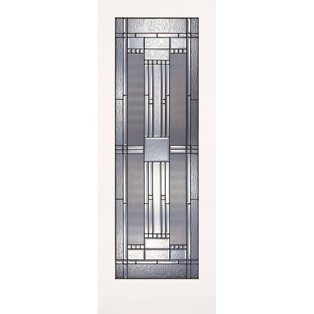 Feather River Doors 24 in. x 80 in. 1 Lite Preston Patina Smooth Primed MDF Interior Door Slab
