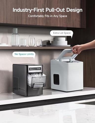 HiCOZY Ice Maker Countertop,Ice in 6 Mins, 24 lbs/Day, Portable & Compact Gift with Self-Cleaning,for Apartment/Under Cabinet/Kitchen/Office/Camping/RV/Home Bar
