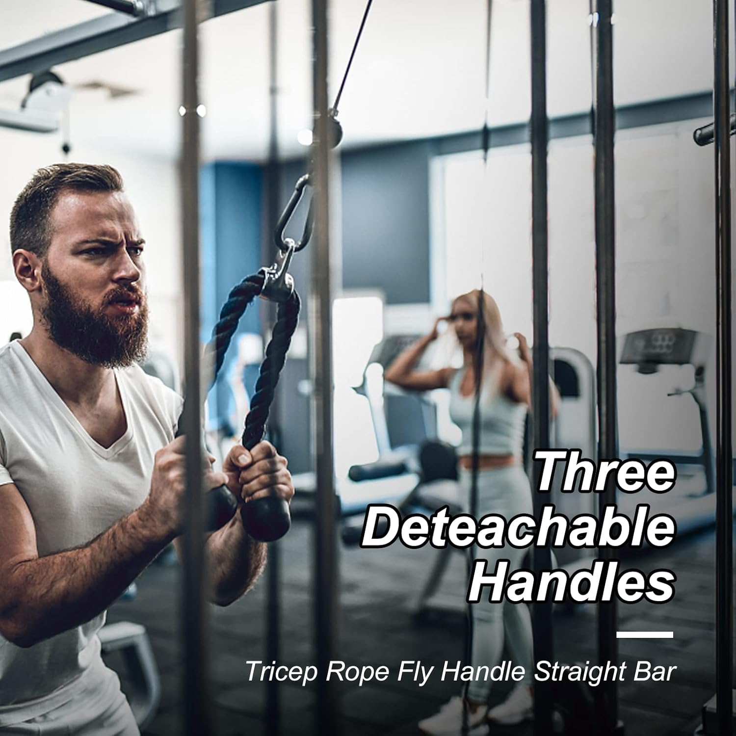 Weight Cable Pulley System Gym Upgraded Cable Pulley Attachments for Gym LAT Pull Down, Biceps Curl, Arm Workouts, Triceps Exercise Home Gym Equipment, Weight Pulley System Home Gym Add On Equipment Pack of 2