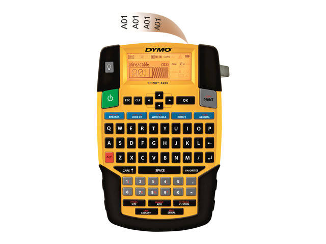 Dymo Rhino 4200 - Labelmaker - B/W - Thermal TRANSFER - Roll (0.75 in) - Black
