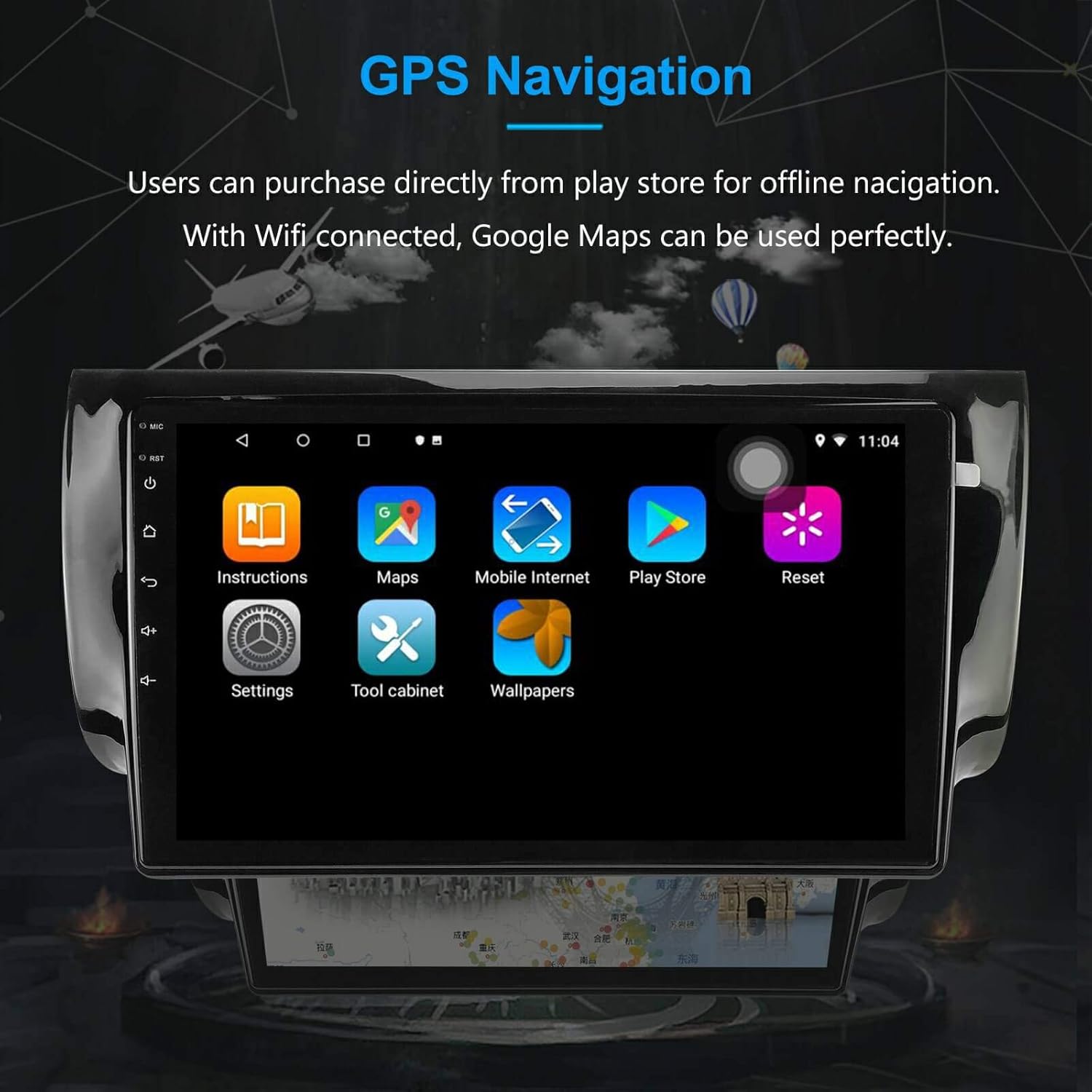 for 2013-2017 Nissan Sentra Radio,Android 10.1 Car Radio Stereo Navigation Bluetooth Touch Screen Car Multimedia Radio Support Mirror Link Play