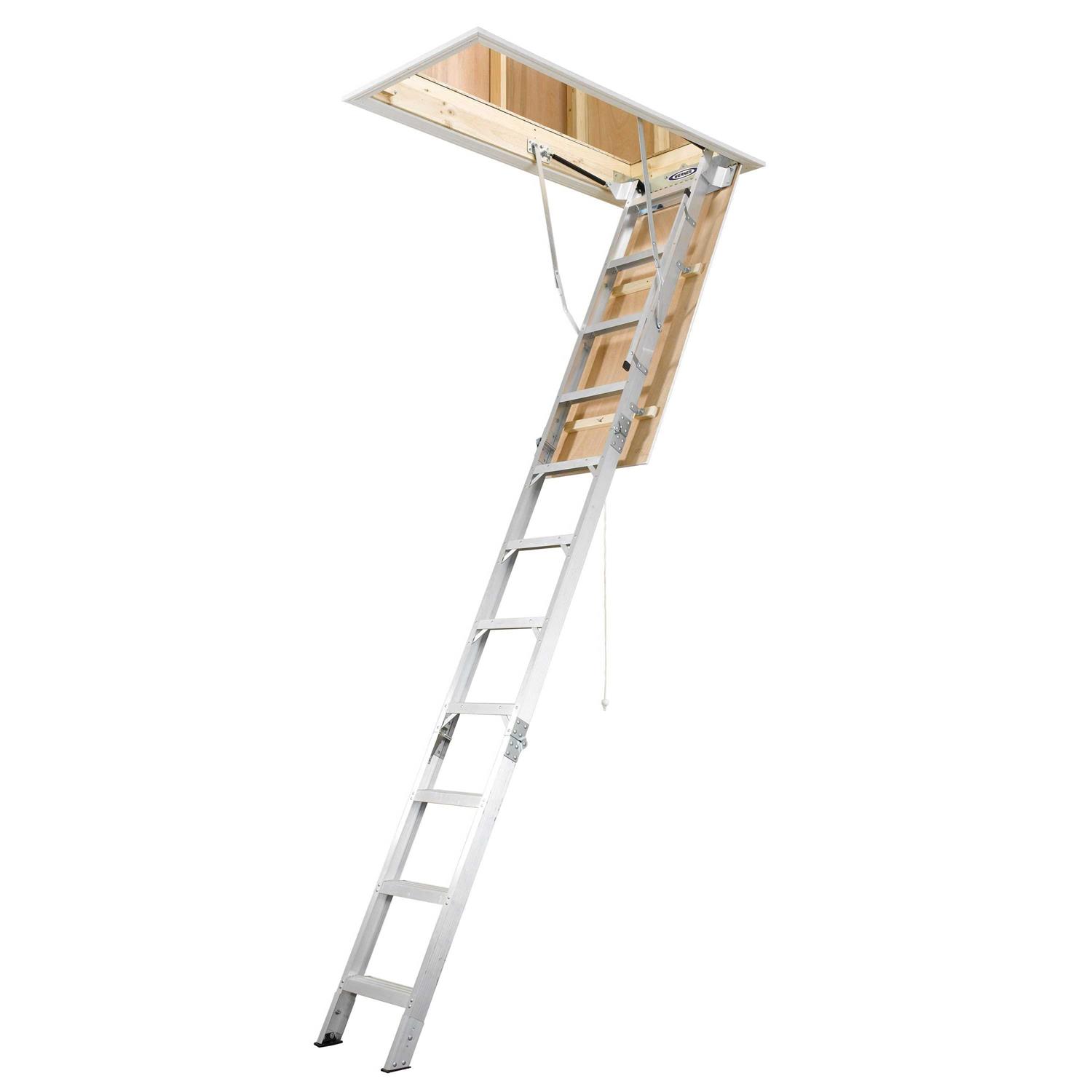 Werner Aluminum Folding Attic Ladder 8-ft to 10-ft with 375-lb Capacity AH2510C - Shop Hardware Tools Online Store