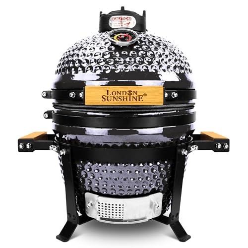 Ceramic BBQ Charcoal Kamado Grill 13 inch Portable Tabletop BBQ Grill Red