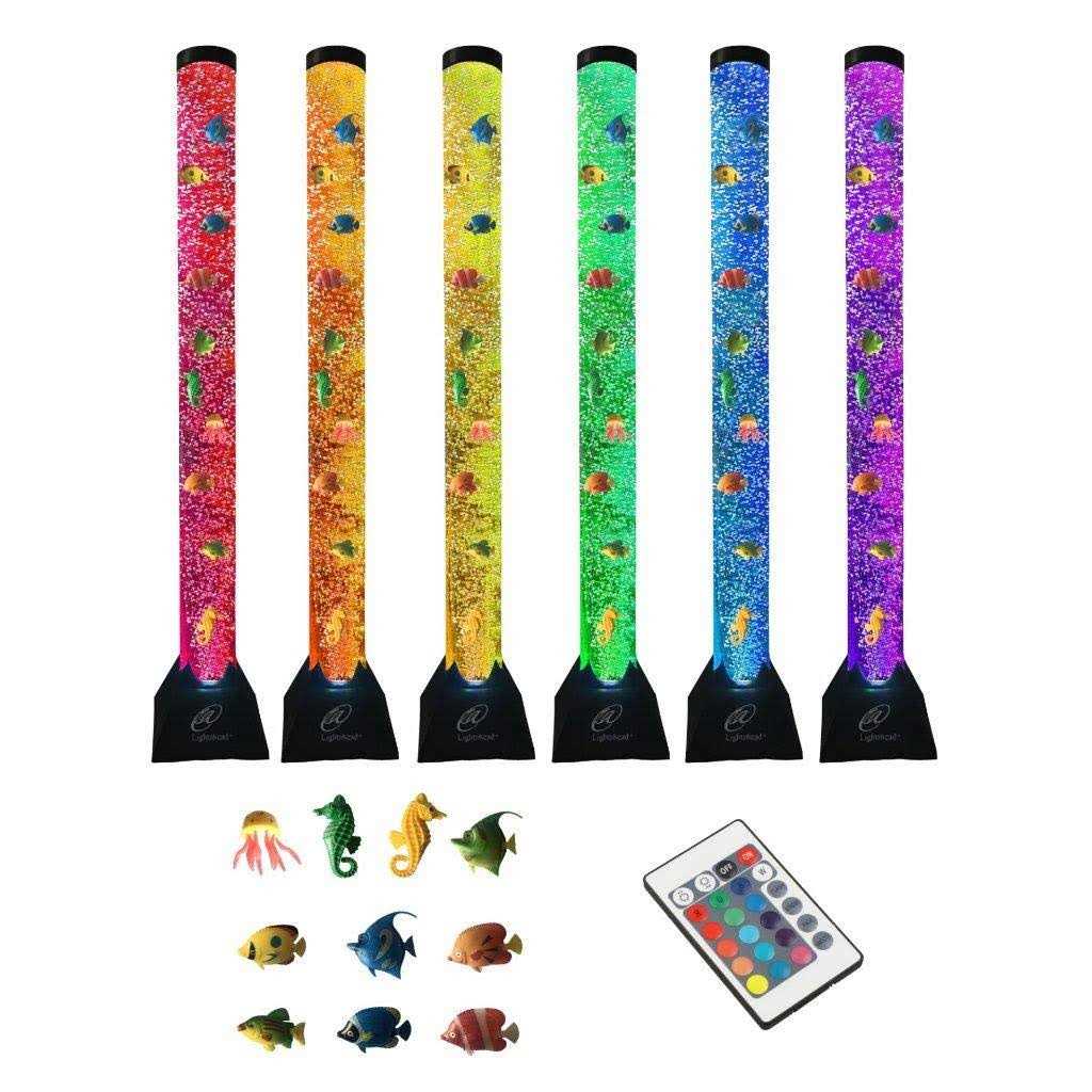 Lightahead Extra Large 4 FT LED Fantasy Bubble Fish Tube Fake Aquarium with Remote Control,10 Fish &amp; 20 Color Light Effects. The Ultimate Sensory - Pet Supplies online store