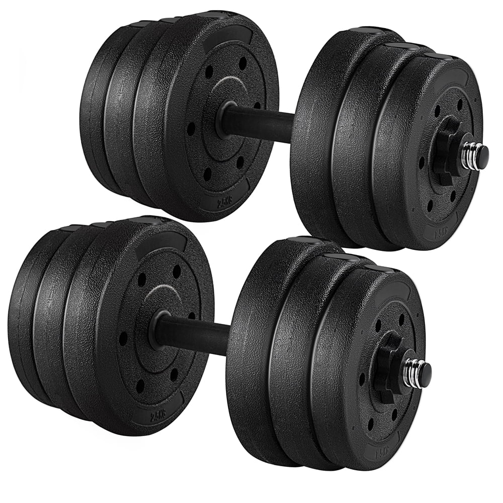 Yaheetech 66LB Adjustable Dumbbell Weight Set Home Training Dumbbell Pair Lifting Black