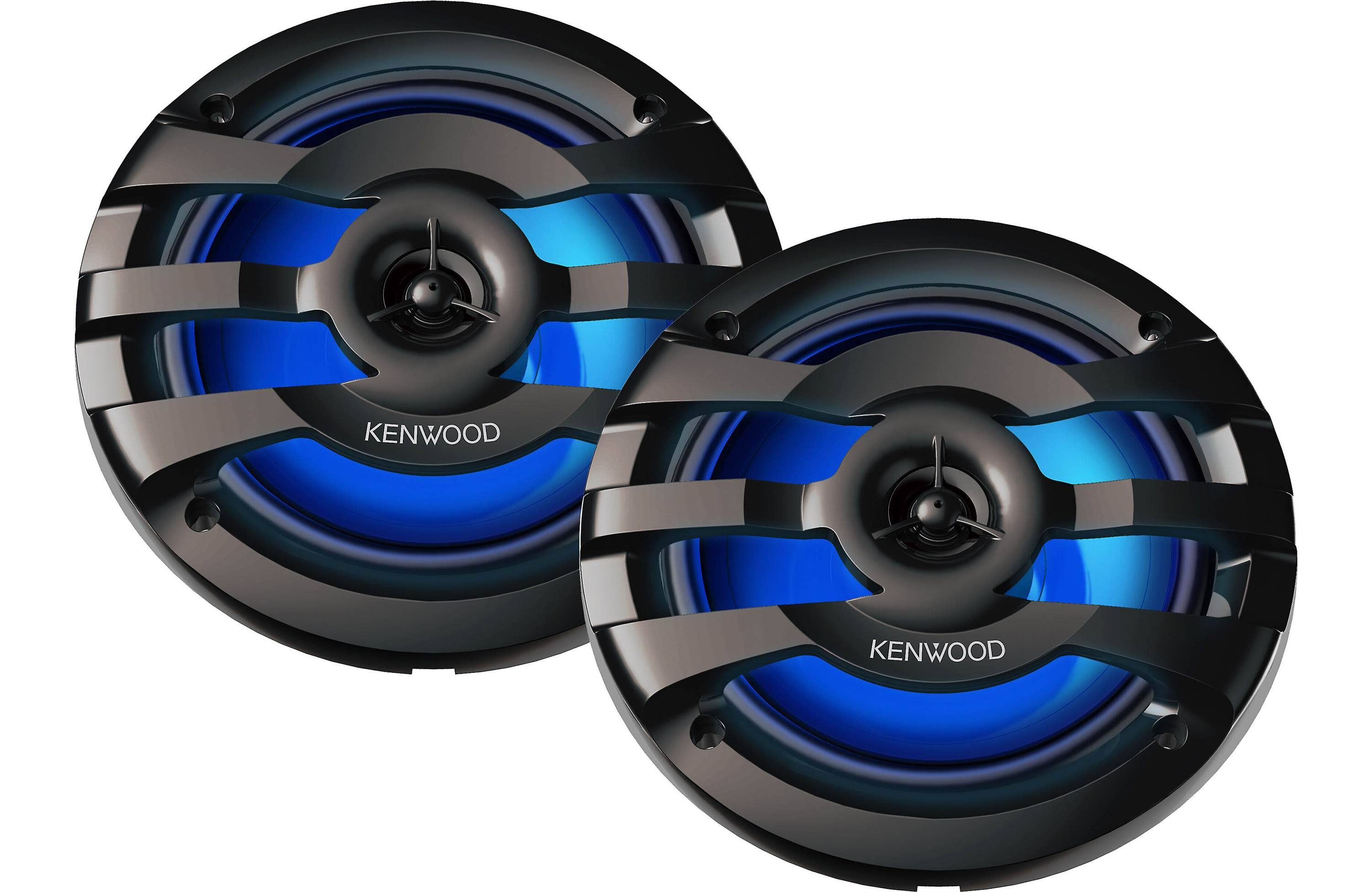 Kenwood KFC-1673MRBL 6.75& 2-Way Marine Speaker(Black) with RGB Lighting, Remot