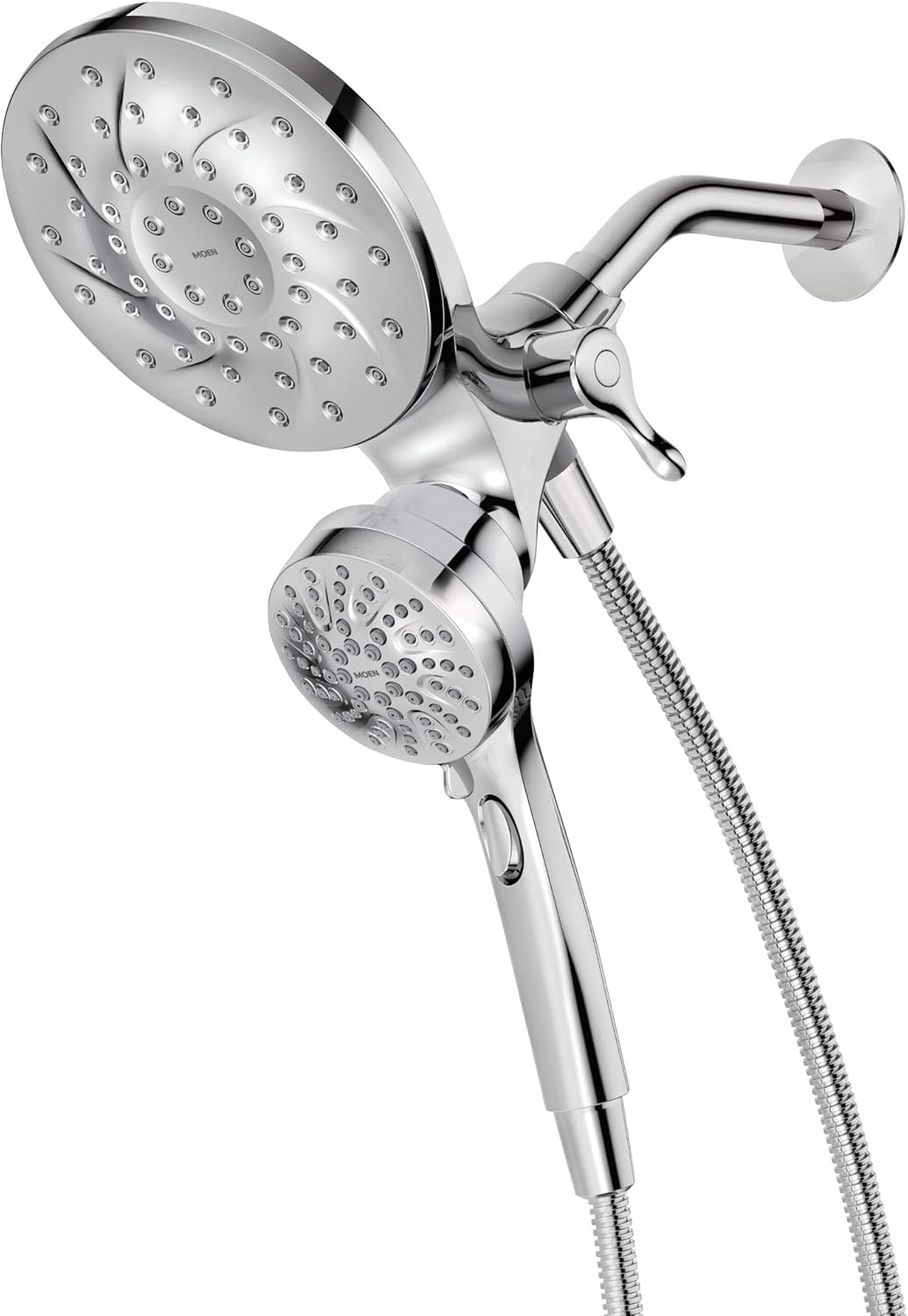 Moen 26009 Engage Magnetix 2.5 GPM Handheld/Rain Shower Head, Chrome & 26100EP Engage Magnetix 3.5-Inch Six-Function Handheld Showerhead with Eco-Performance Magnetic Docking System, Chrome