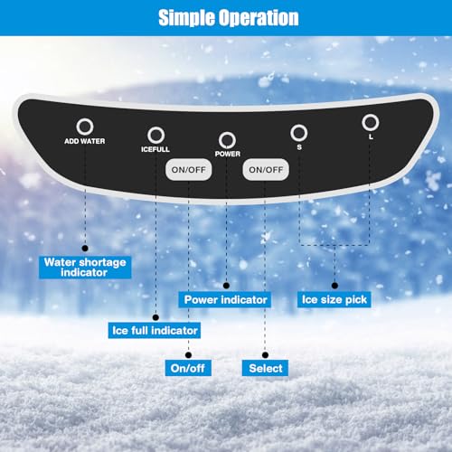 ARLIME Ice Maker, 26 Lbs/24H Ice Machine Countertop with Ice Scoop & Easy Operated Panel, Self Cleaning, Ice Cubes Ready in 7 Mins, Bullet Shape Ice, Nugget Ice Maker for Home Office, Kitchen