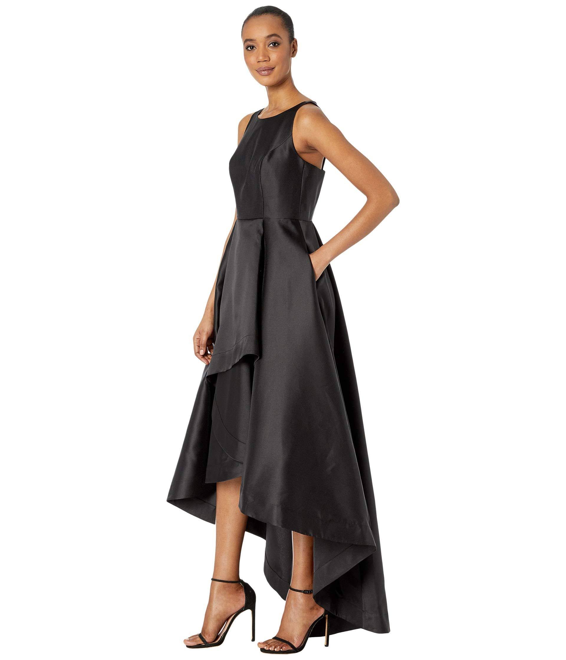 Adrianna-Papell Mikado High-Low Gown Black / 10