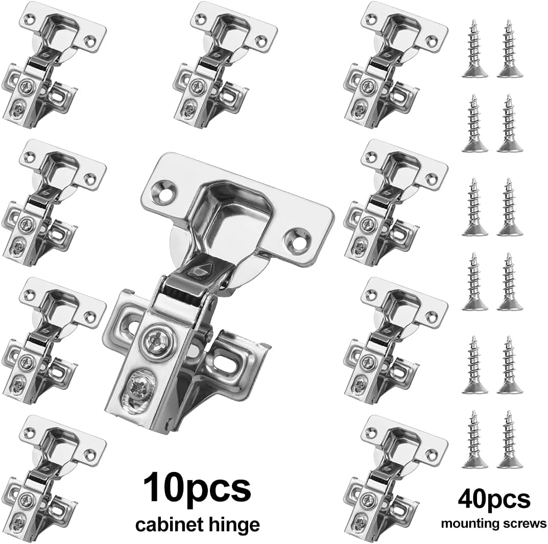 Gezhesiwei 30Pack Soft Close Hinges Full Overlay Cabinet Door Hinges for Face Frame Style Cabinet,110 Degree Kitchen Steel Hinges with Screws