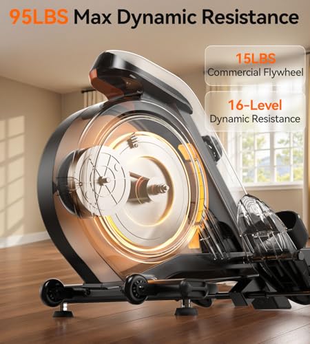 YOSUDA Magnetic/Water Rowing Machine for Home - Rower Machine Use with Bluetooth, App Supported, Rowing Machine for Taller Power Athletes, Comfortable Seat Cushion