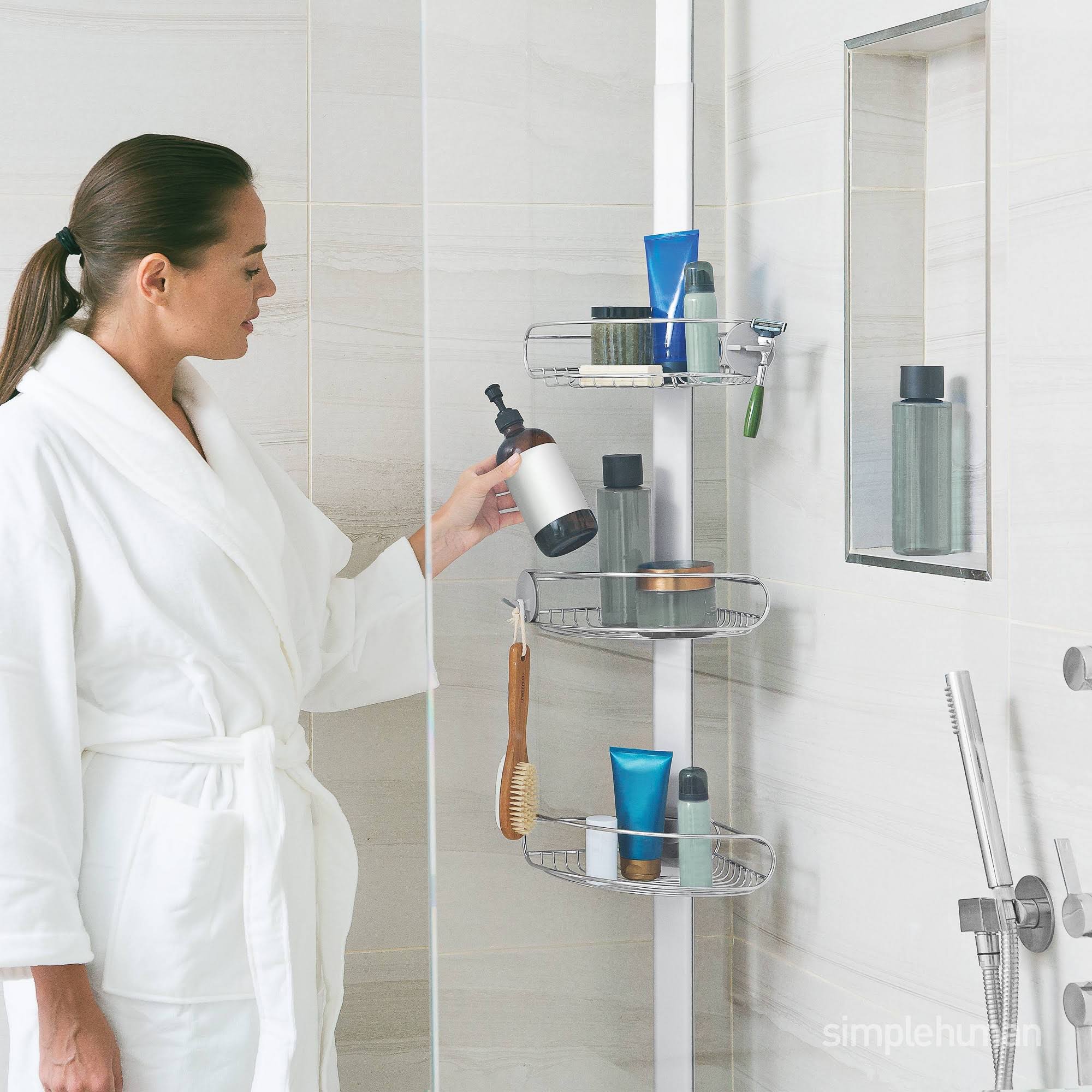 simplehuman 8& Tension Shower Caddy Stainless Steel