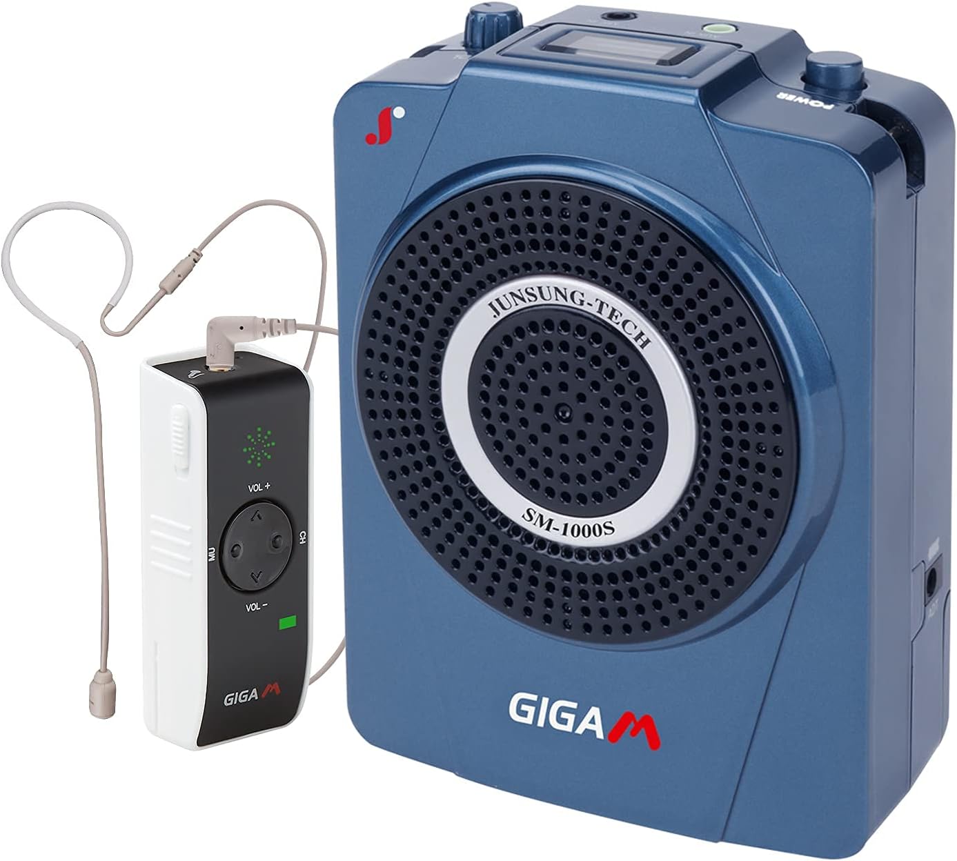 GIGAPHONE SM1000S 40W 2.4GHz Wireless Portable Voice Amplifier with a Wireless Transmitter, 4Types of Microphones, Pouch, Shoulder Strap and 3.5mm AUX Cable