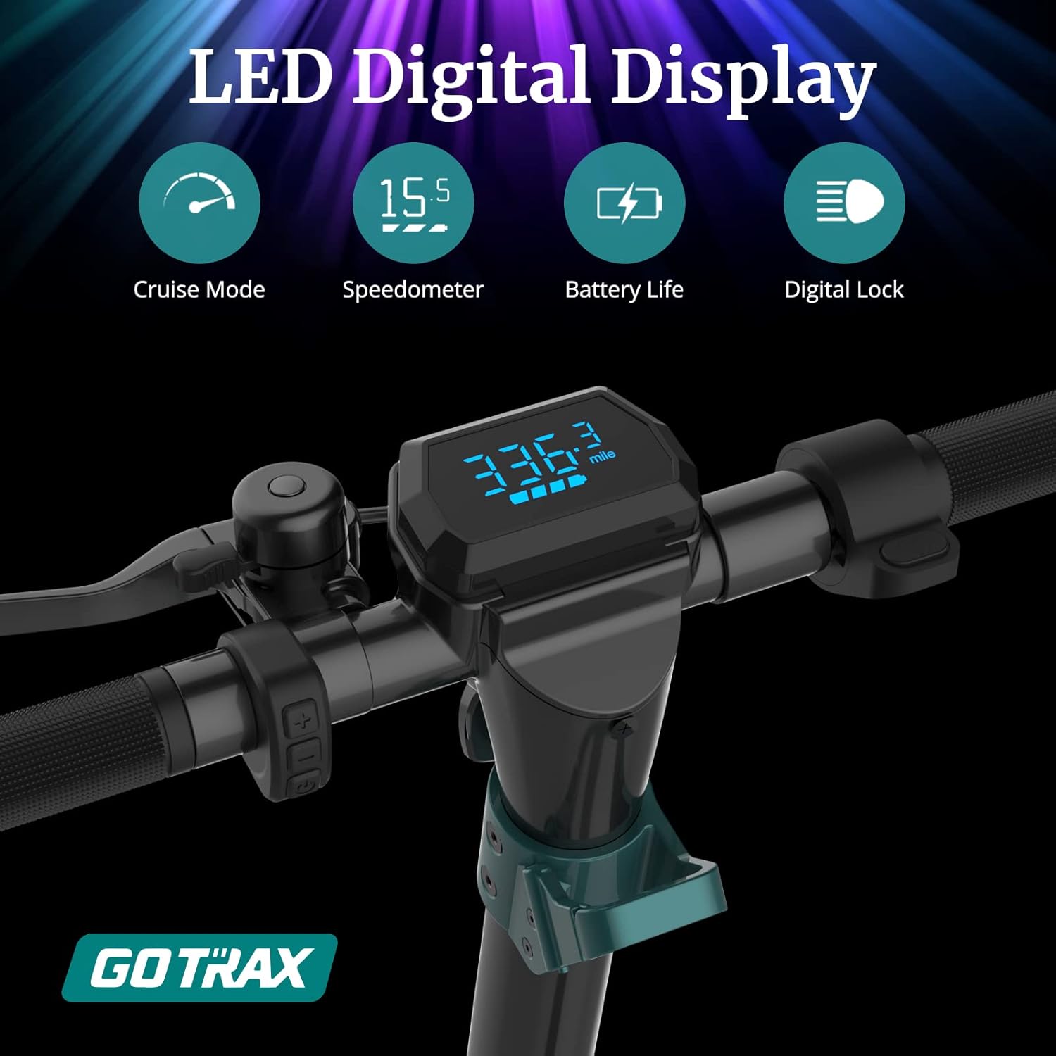 Gotrax GMAX Electric Scooter, 10" Pneumatic Tire, Max 42 Mile & 20Mph by 350W Motor, Double Anti-Theft Lock, Bright Headlight and Taillight,Foldable and Cruise Control Electric Scooter for Adult