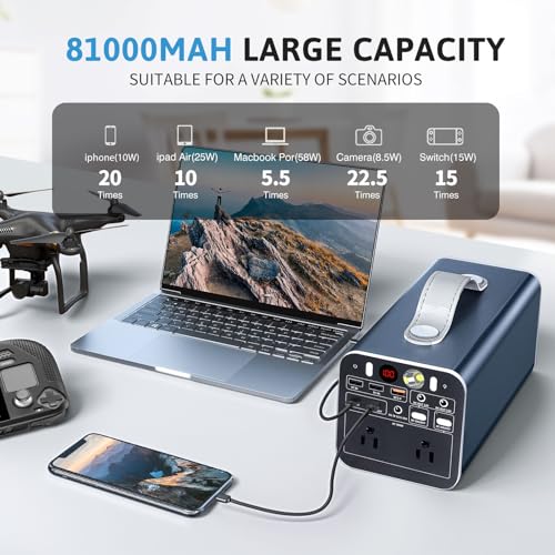 Powdeom Portable Power Station with AC Outlet for Camping, Outdoors, Off-Grid Life