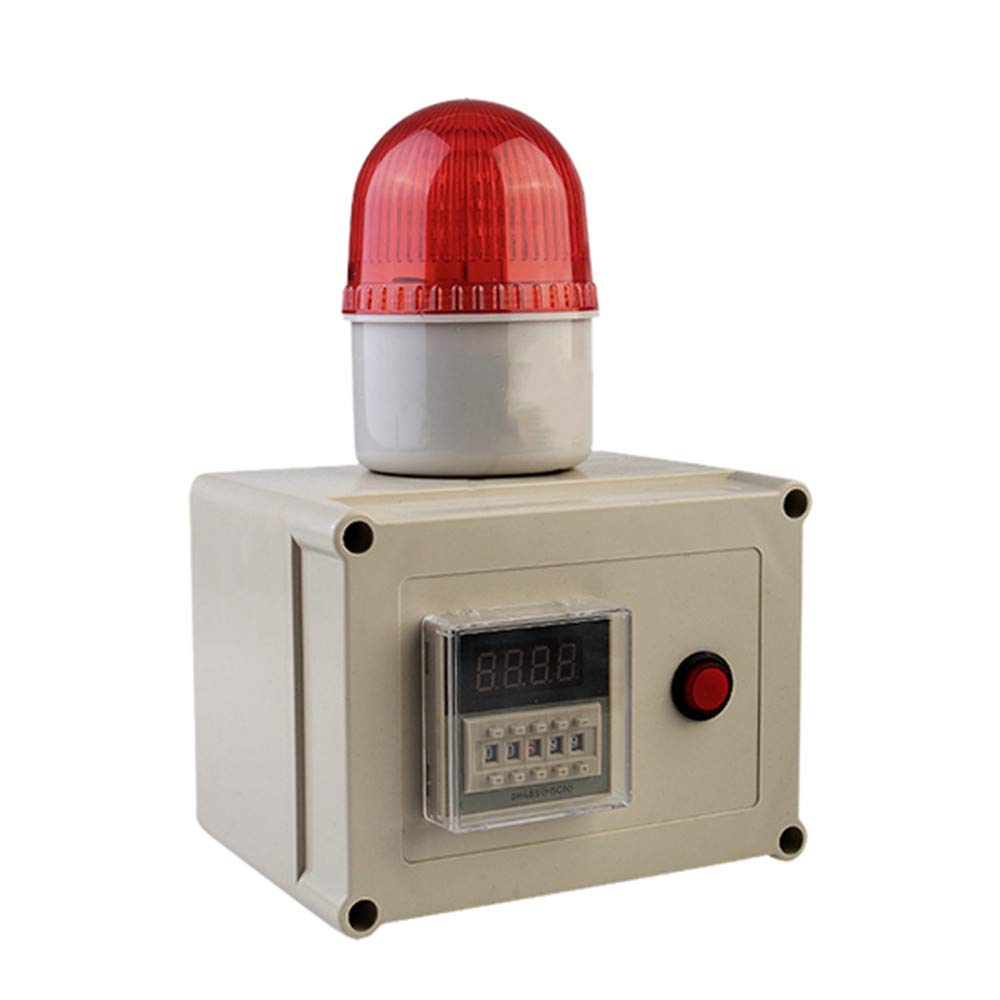 Industrial Cycle Timing Siren Alarm Sound Light Alarm Automatic Cycle Timer Audible Alarm Timed Reminder 110dB Voice Flashing Light 10W (AC220V)