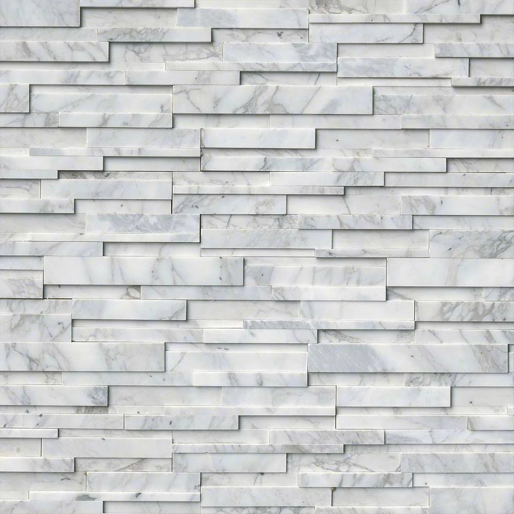 MS International Rockmount Stacked Stone Panels 3D 6 x 24 Calacatta Cressa Tile u0026 Stone