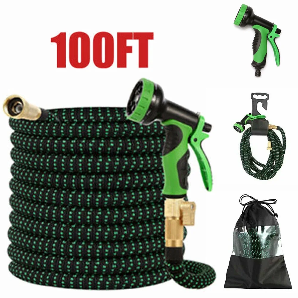 100ft Flexible Garden Water Hose 4X Stronger Deluxe Expandable Heavy Duty Hose - Curated Treasures Market