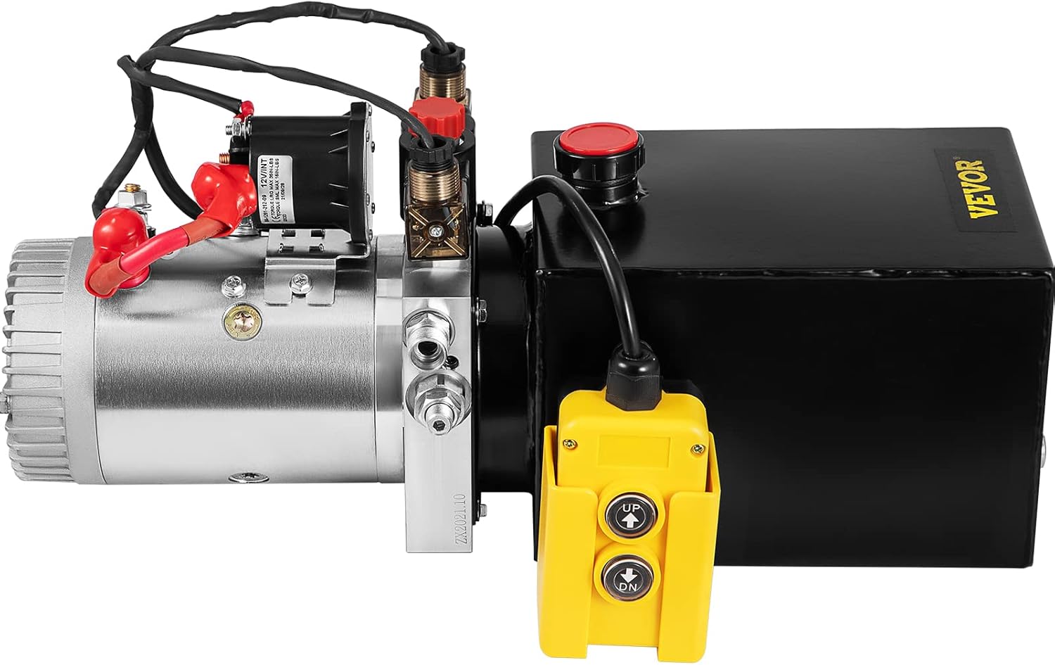 Mophorn Hydraulic Power Unit 8 Quart Hydraulic Pump Double Acting Hydraulic Power 12V DC with Metal Oil Reservoir Hydraulic Pump Power Unit for Dump Trailer Car Lifting