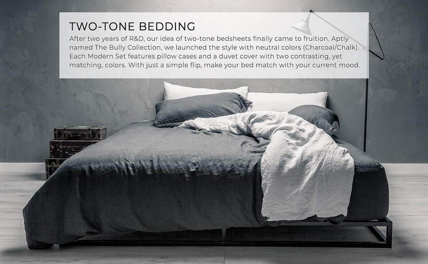 Wooflinen 100% Stone Washed French Linen 6 Piece Bed Duvet Set + Sheet Set - Luxurious Sheets (California King)