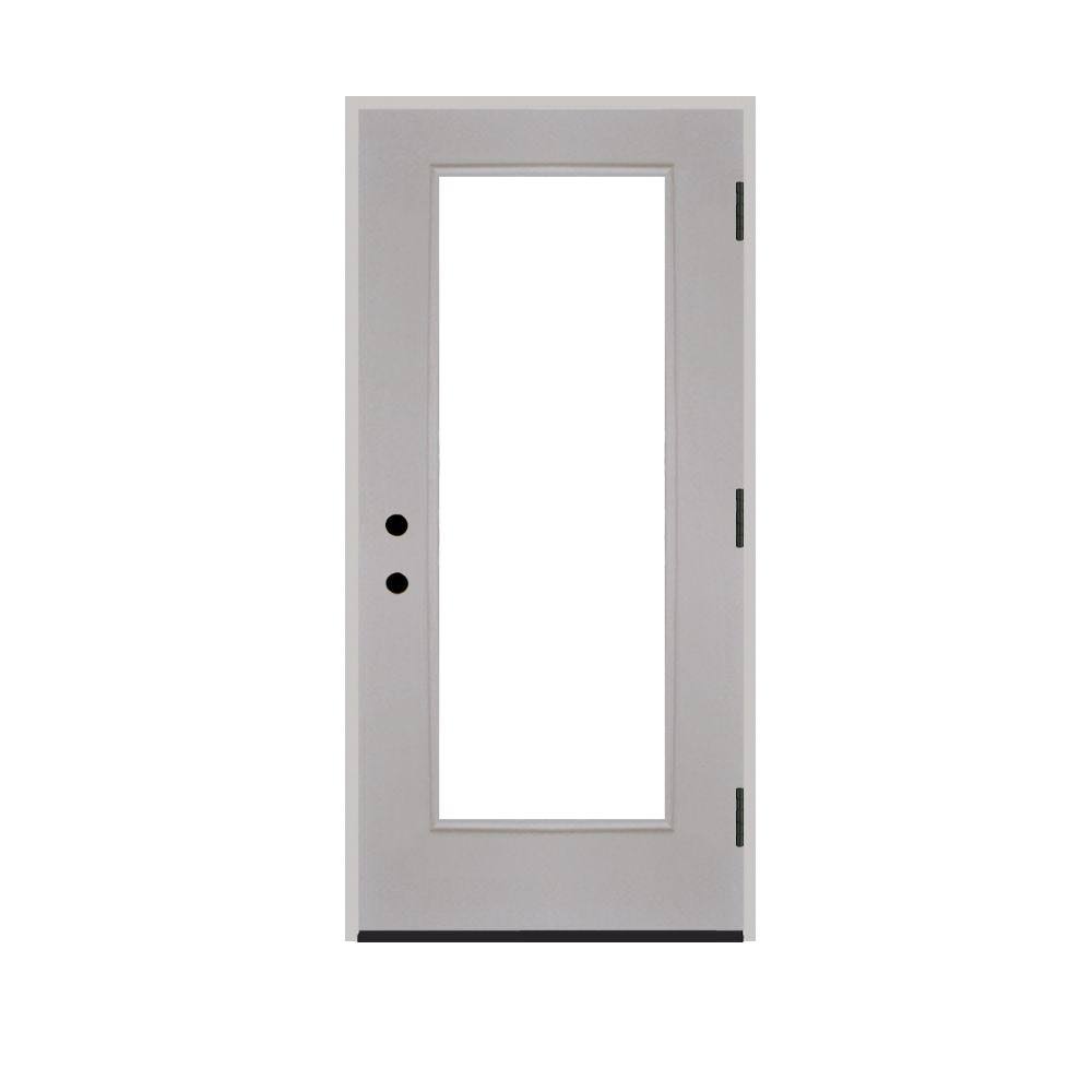 Steves u0026 Sons 30 in. x 80 in. Premium Full Lite White Primed Fiberglass Prehung Front Door