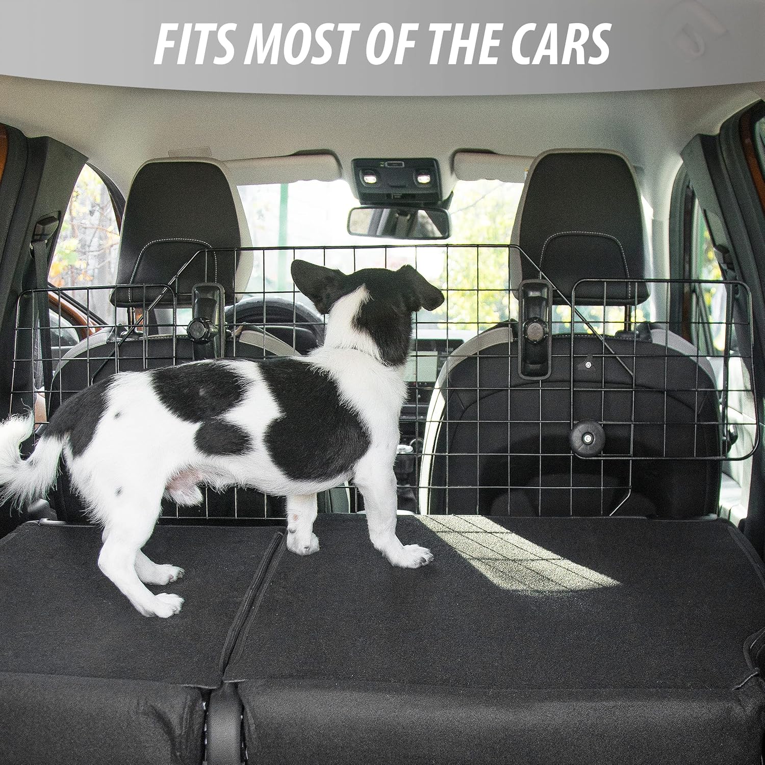 Car Dog Universal Pet Barrier - Zone Tech Premium Quality Black Heavy Duty Coated Wire Adjustable Mounted Headrest Barrier for Pet/Dog Safety Automotive Pack of 2