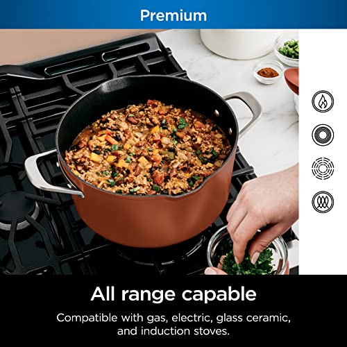 Ninja CW202GN Foodi NeverStick PossiblePot, Premium Set with 7-Quart Capacity Pot, Roasting Rack, Glass Lid & Integrated Spoon, Nonstick