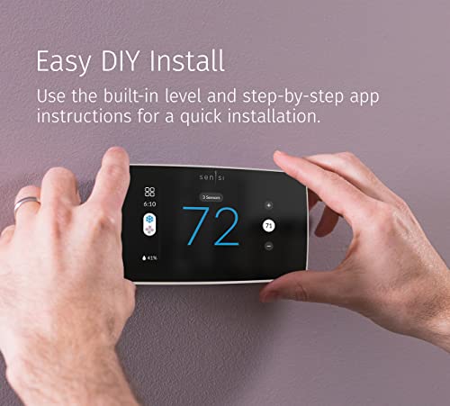 Sensi Touch 2 Smart Thermostat by Emerson with Touchscreen Color Display, Programmable, Wi-Fi, Mobile App, Easy DIY, Data Privacy, Compatible with Alexa, Energy Star Certified, ST76W, C-Wire Required