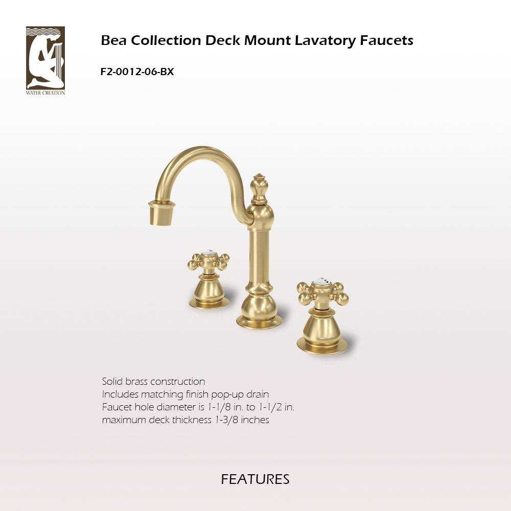 Water Creation 8.25 Cross Handles Solid Brass Lavatory Faucet in Satin - Shop Hardware Tools Online Store