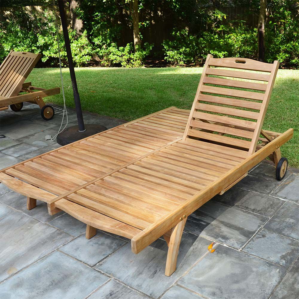 Titan Great Outdoors Grade A Teak Double Sun Lounger, Indoor Outdoor Solid Wood Patio Furniture