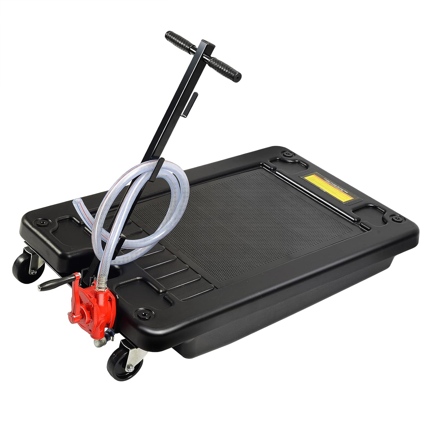 Goplus Portable Oil Drain Pan with Pump 17 Gallon Low Profile Oil Change Pan for Truck Car with 8' Hose, Black