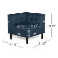 GDF Studio Konnor Contemporary Fabric 7 Seater Sectional Sofa, Navy Blue and Dark Brown