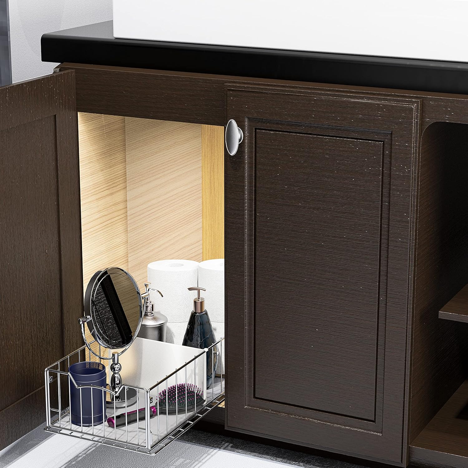 SimpleHouseware Pull Out Cabinet Sliding Basket