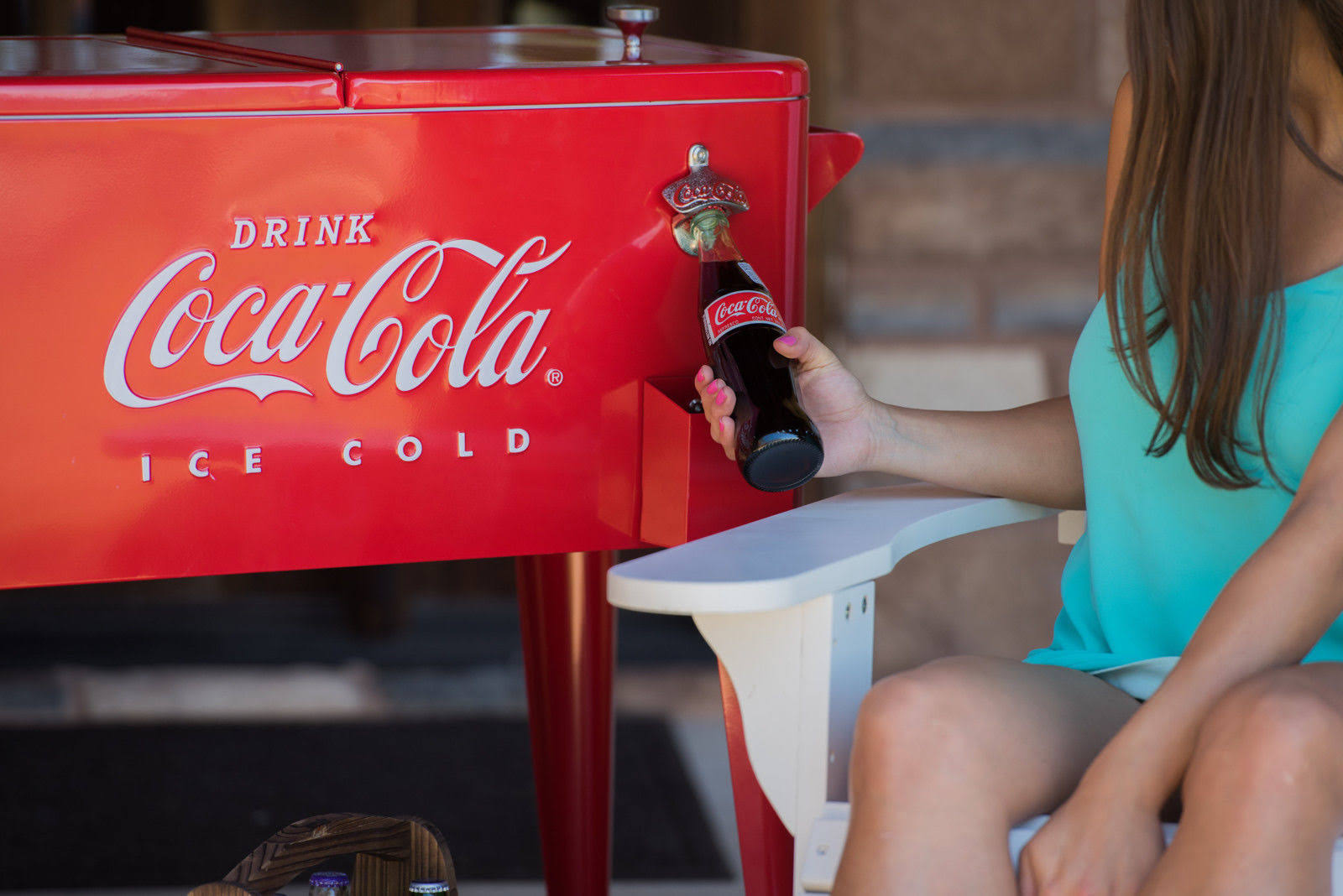 Leigh Country 80 Qt. Embossed (Ice Cold) Coca-Cola Cooler