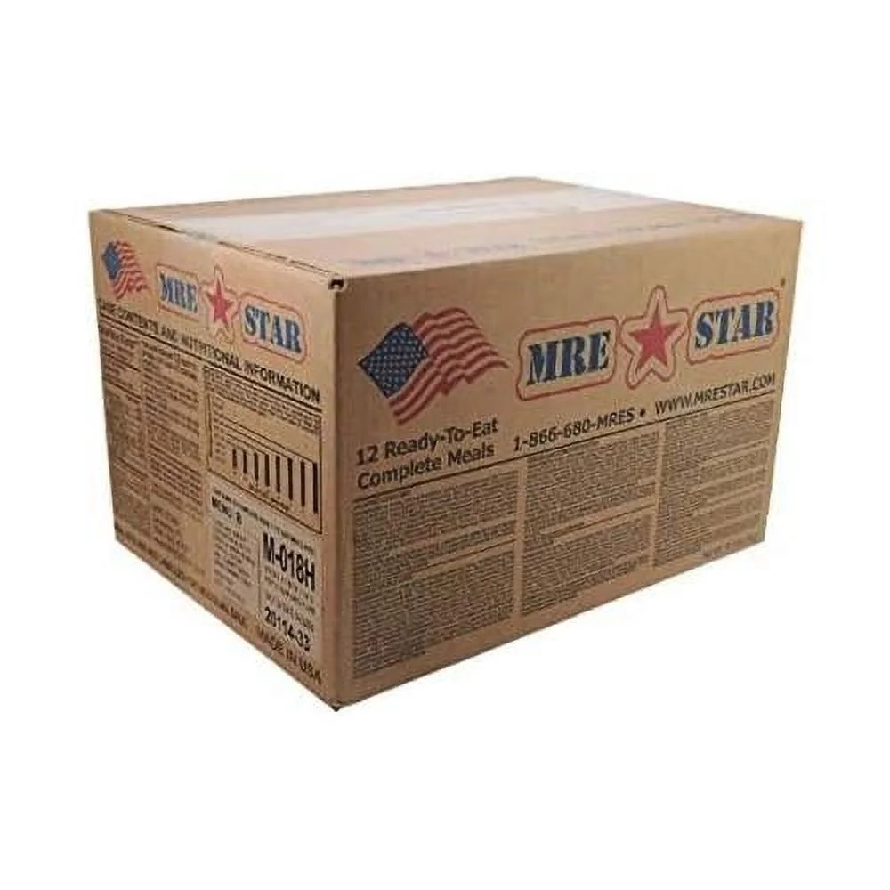 MRE STAR Survival Meal Box – Emergency Meals Ready To Eat With Accessories And FRH – Compact And Lightweight Packaging – Extended Shelf Life – 12 Pcs Individual Fully-Cooked Meals - Curated Treasures Market