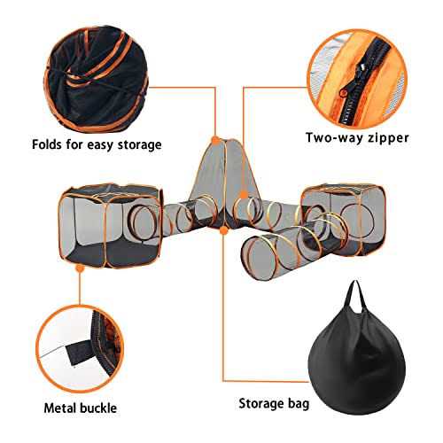 6-in-1 Tent Cat Enclosures with Tunnel for Indoor and Outdoor,Portable Playpen Play Tents for Cats Rabbits Ferrets and Small Animals - Pet Supplies online store