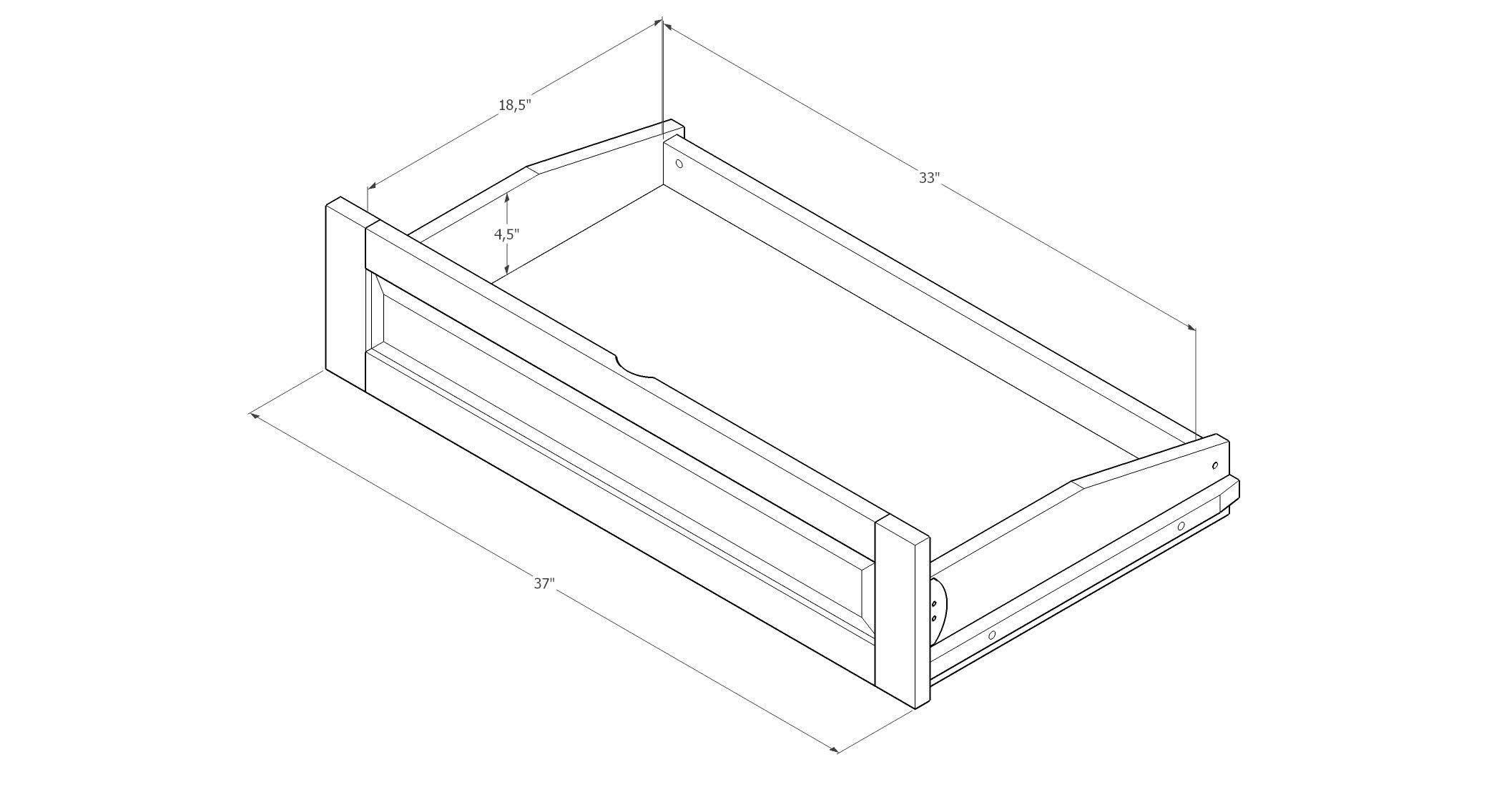 Kodiak Monterey Espresso Finish Full Futon with Linen Charcoal Mattress u0026 Storage Drawers