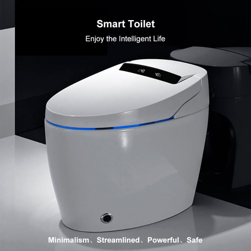 Homary Modern Smart Toilet, One-Piece 1.27 GPF Toilet Intelligent Elongated Bidet Toilet Auto Flush, Foot Sensor Operation, Heated Seat, Warm Water and Dry, Air Dryer, Digital Display