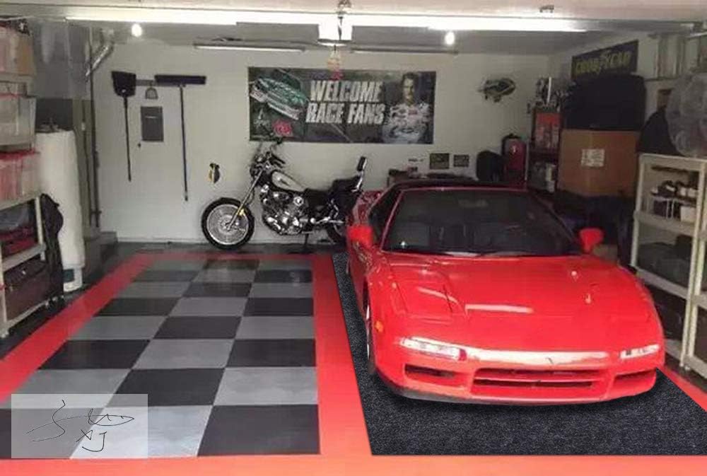 Delooant Garage Floor mats for Under Cars, Absorbent,Waterproof,Washable Garage & Shop Parking Mats for Snow,Mud,Rain (Garage Mats:7.56FT x 6.56FT)