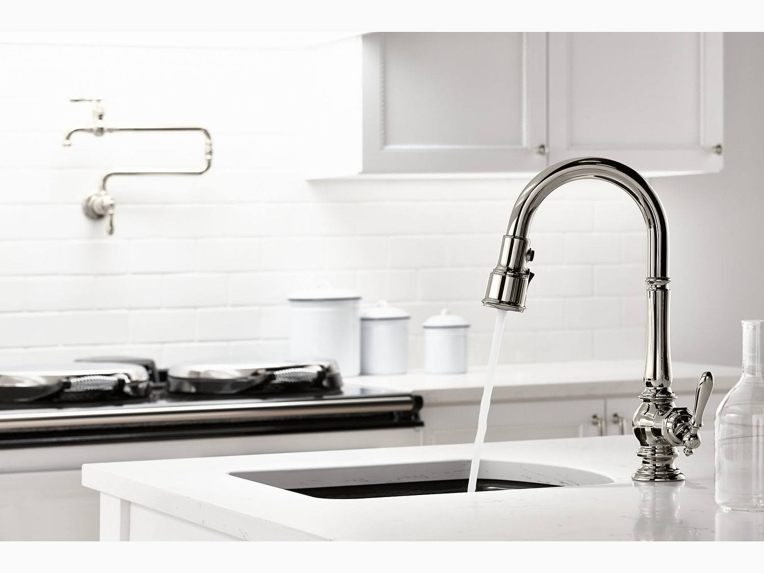 Kohler K-99261-SN Artifacts Single Handle Pull Down Kitchen Faucet - Vibrant Polished Nickel