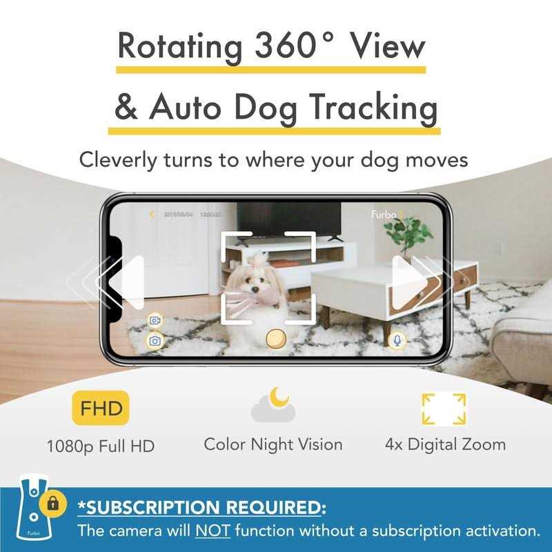 Furbo 360° Dog Camera w/Subscription Smart Camera Designed for Dogs - Pet Supplies online store
