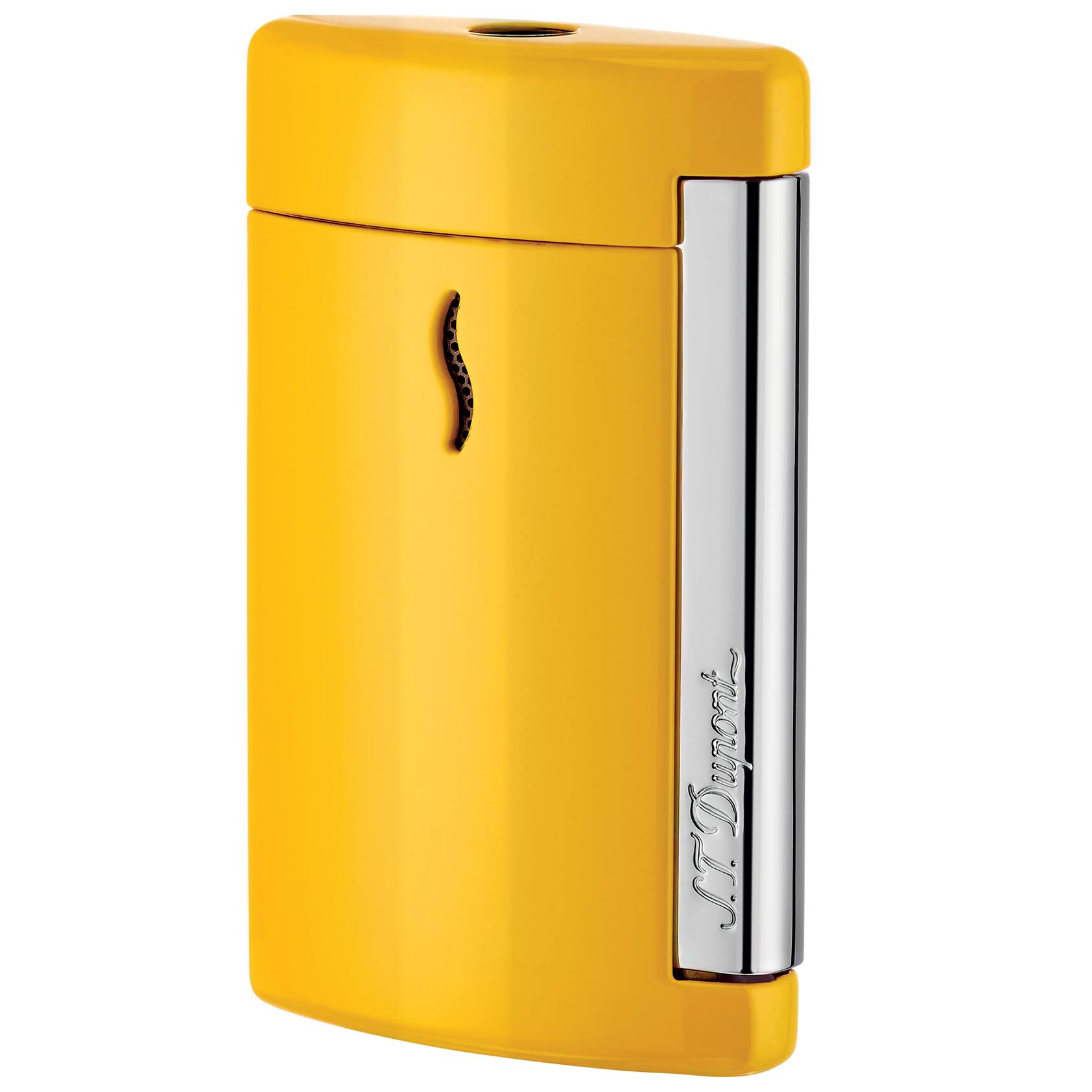 S.T. Dupont Minijet Yellow Pop Lighter, Lacquer, Chrome TRIM, 010515