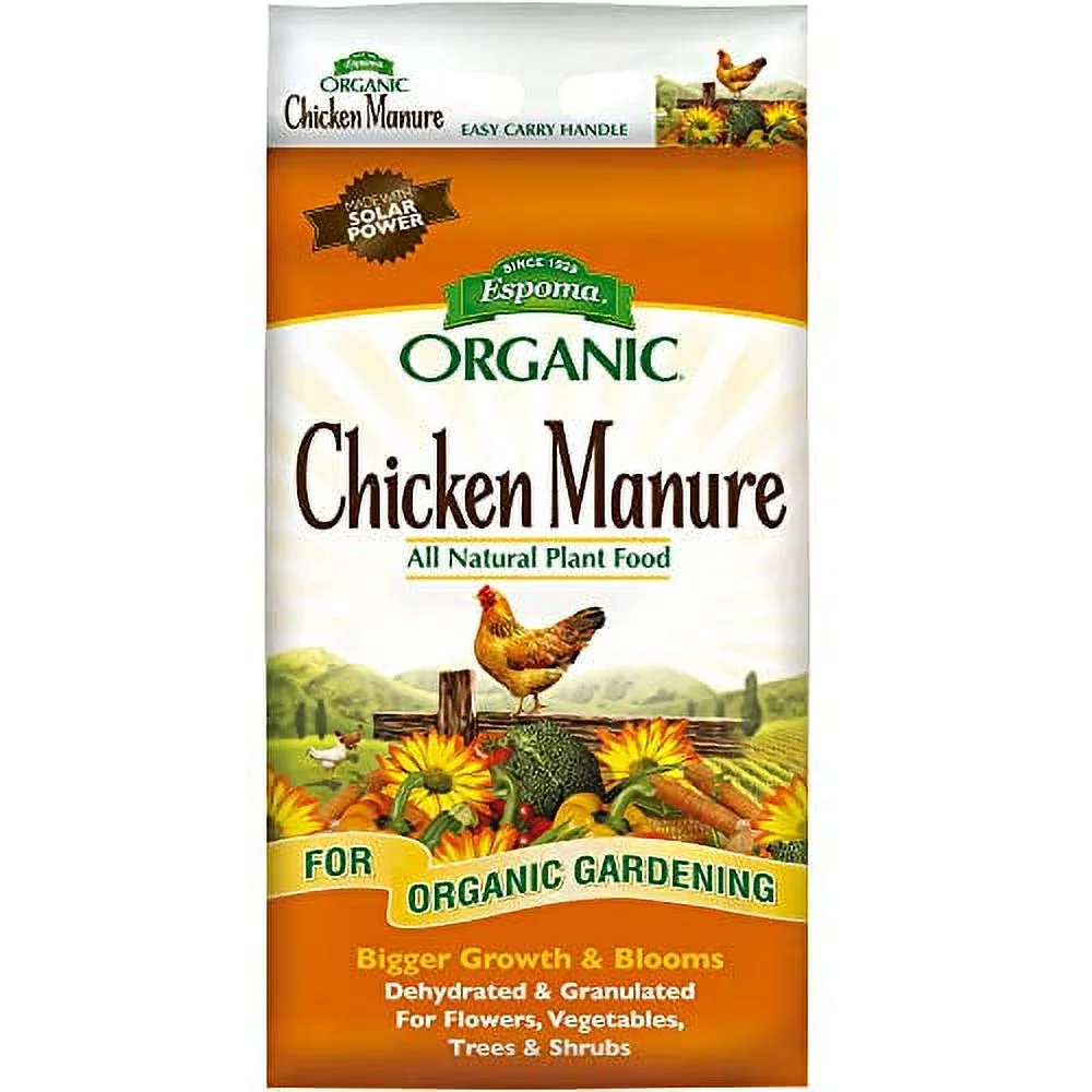 Espoma Organic Chicken Manure 25 lb. Bag. All Natural & Organic Fertilizer for All Flowers, Vegetables, Trees, and Shrubs. for Organic Gardening - 2 Pack - Curated Treasures Market