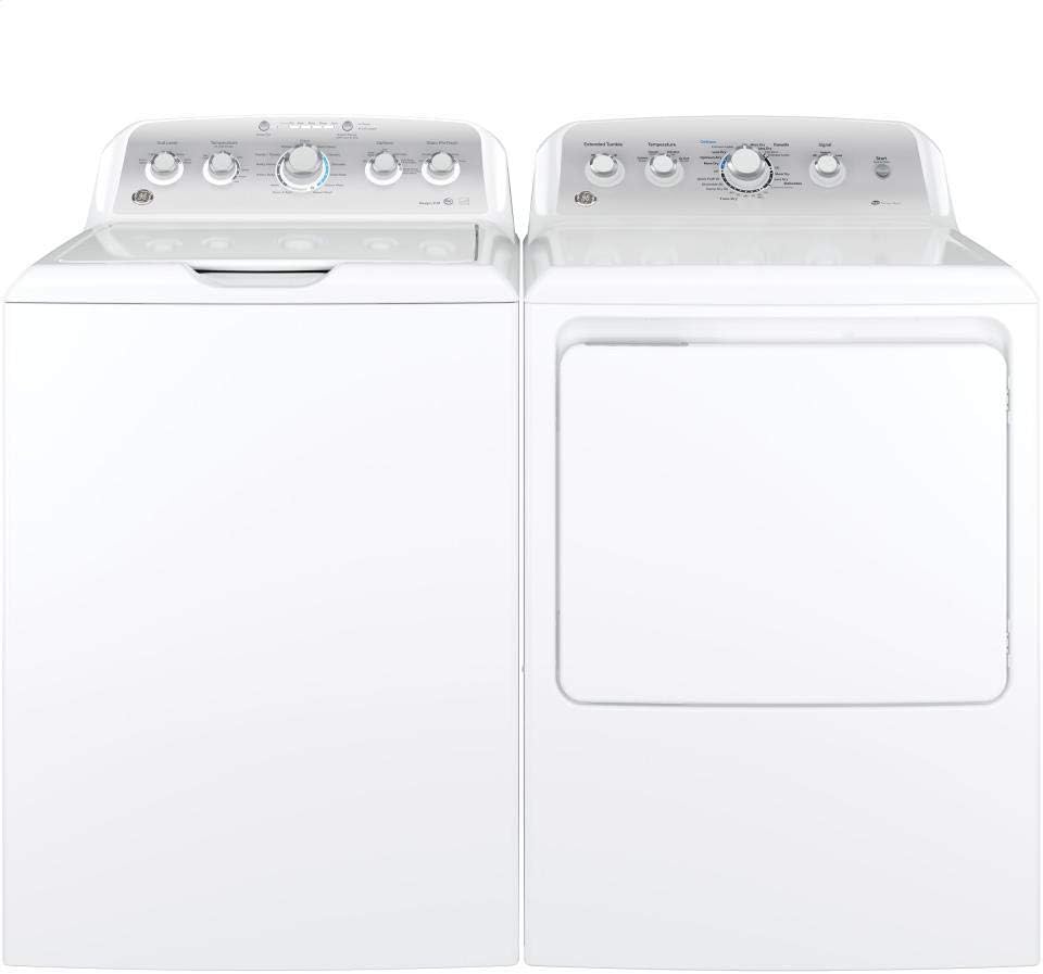 GE GTD45EASJWS Aluminized Alloy Drum Electric Dryer with HE Sensor Dry, 7.2 Cu. Ft. Capacity, White