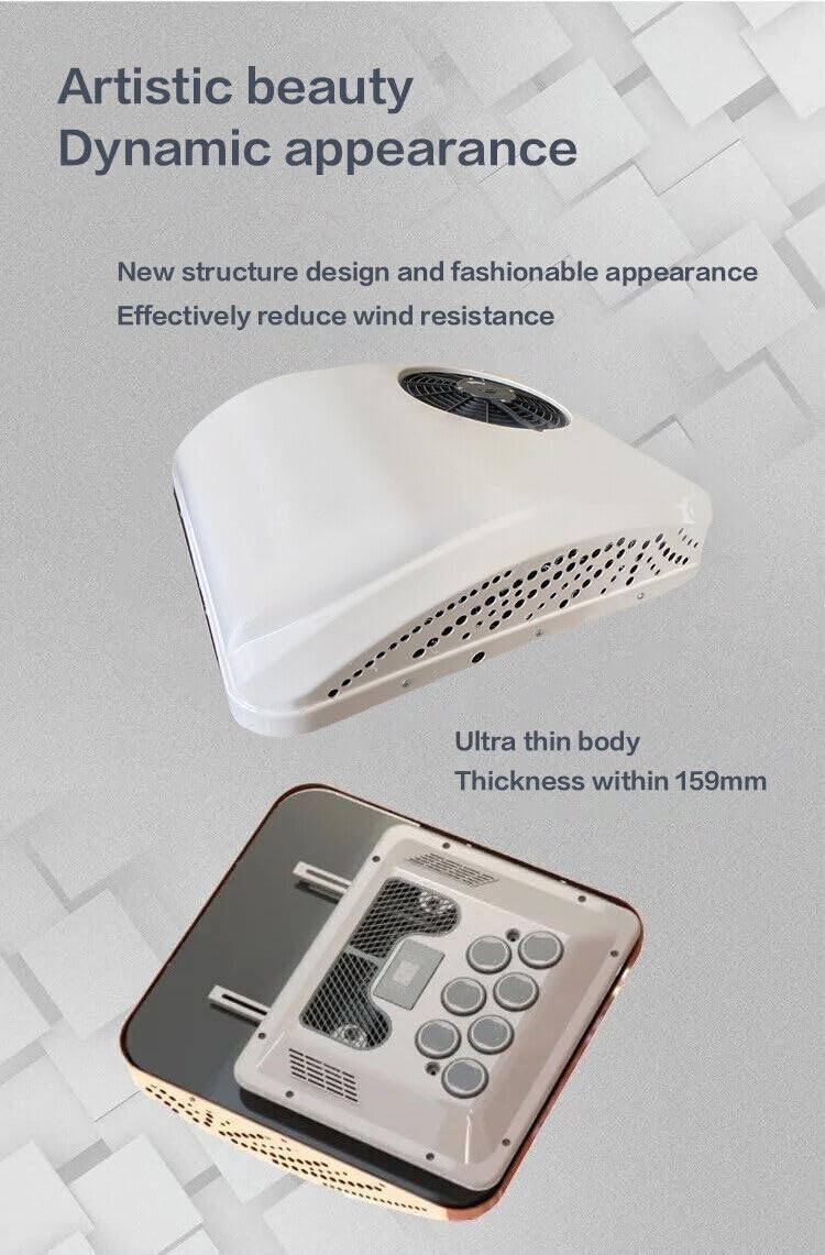 RV Rooftop 12V Air Conditioner with Heating and Cooling 12000BTU AC Unit Low Noise Fast Heating for Motorhome RV Bus Caravan