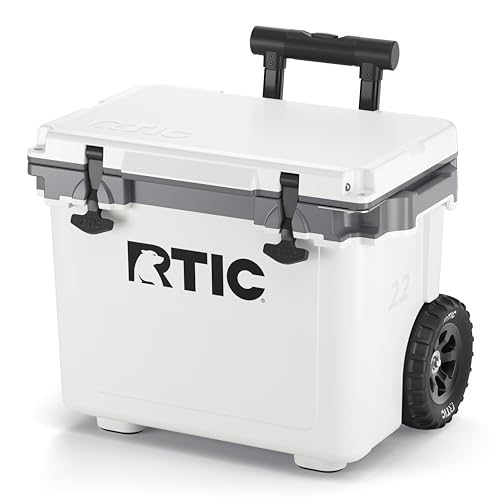 RTIC 22 QT Ultra-Light Wheeled Cooler with Handle, Hard Insulated Portable Ice Chest Box for Beach, Drink, Beverage, Camping, Picnic, Fishing, Boat, Barbecue