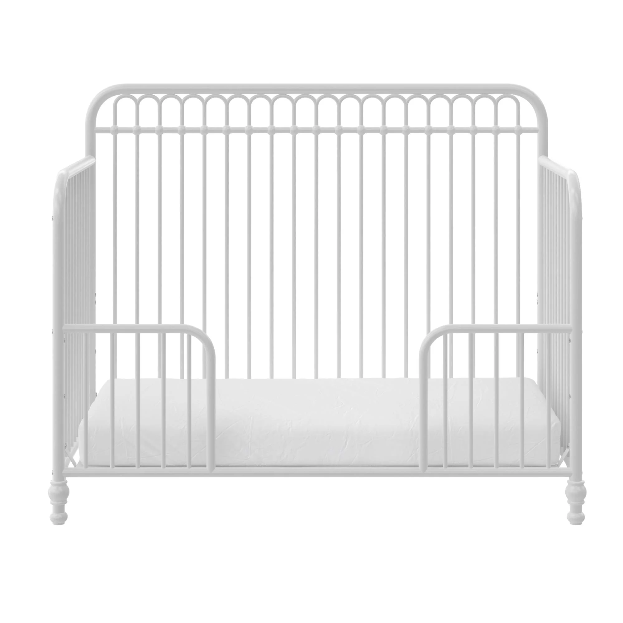 Little Seeds Ivy 3-in-1 Convertible Metal Crib, Off White - Curated Treasures Market