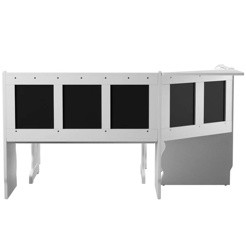 Linon Natasha Wood Corner Nook Dining Set in White