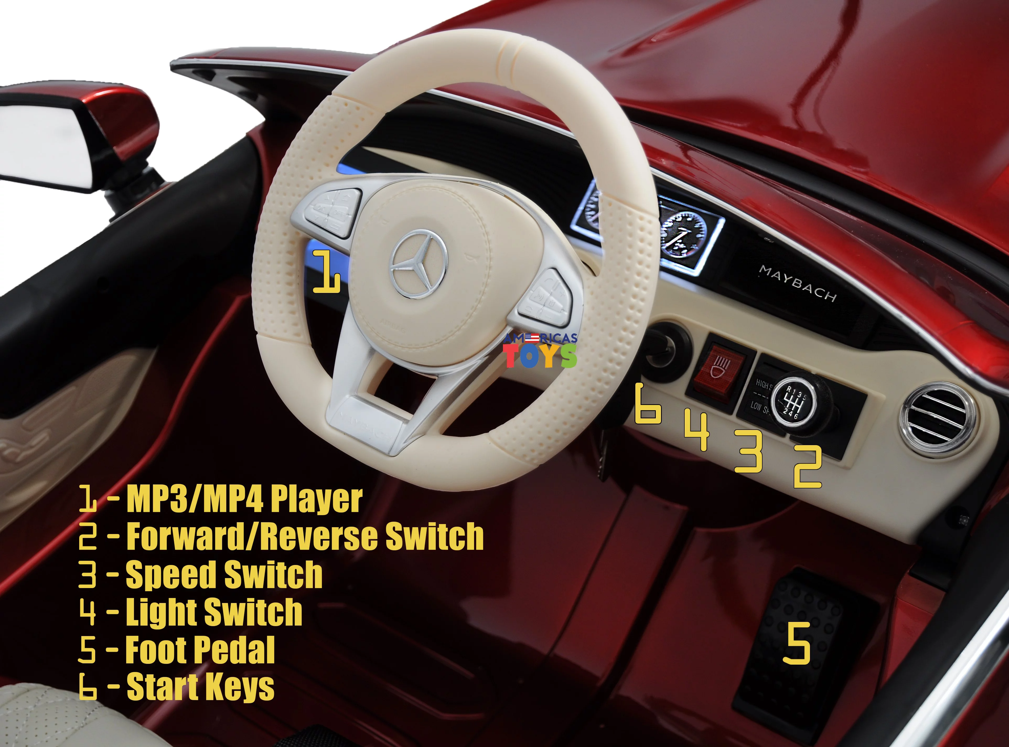 Mercedes Maybach 12V Powered Ride on Car for Kids with Remote Control
